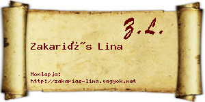Zakariás Lina névjegykártya